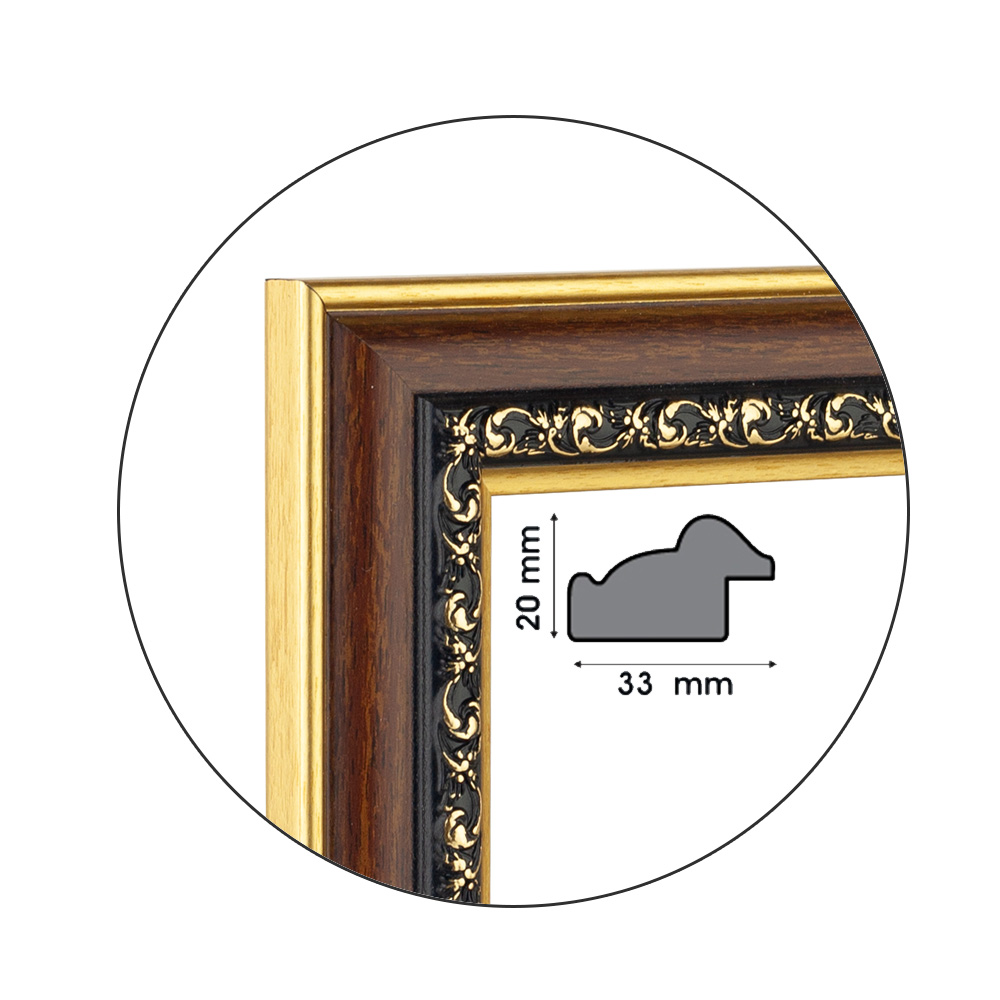 Ramă Marrone Gold | 3,3 cm